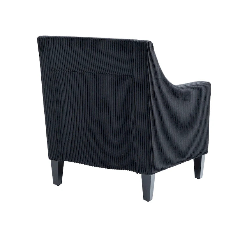 Black Modern 26.8 Arm Chair with Rubber Wood Legs