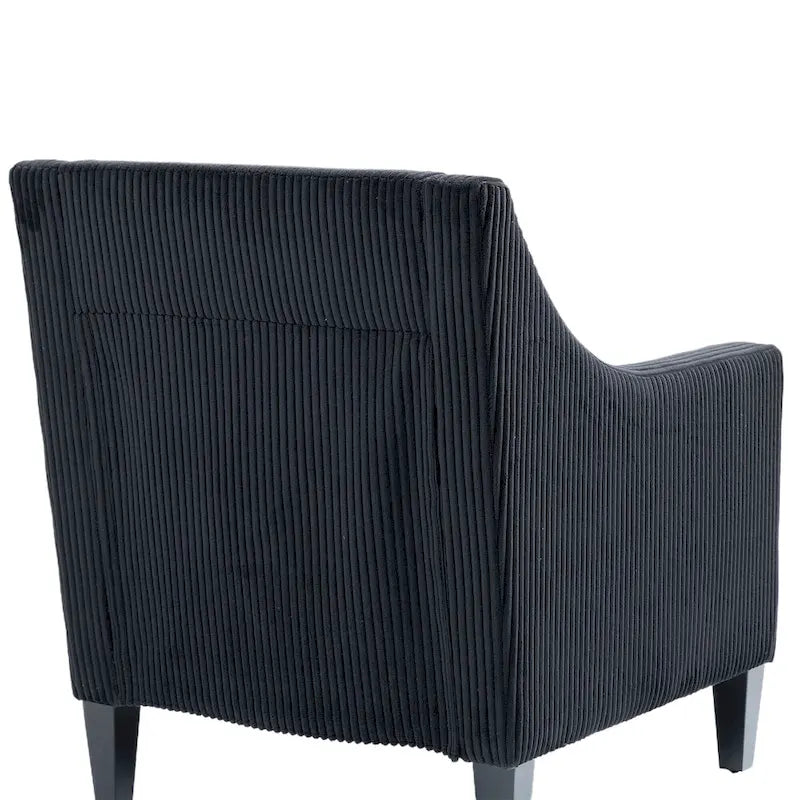 Black Modern 26.8 Arm Chair with Rubber Wood Legs