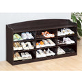 Banc à chaussures d'entrée, étagère à chaussures ouverte pouvant contenir 18 paires de chaussures pour salon, entrée, chambre à coucher
