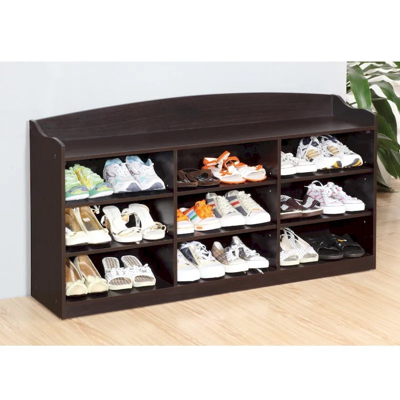 Entryway Shoe Bench, Open Shelve Shoe Rack fits 18 Pairs of Shoes for Living Room, Entryway, Bedroom