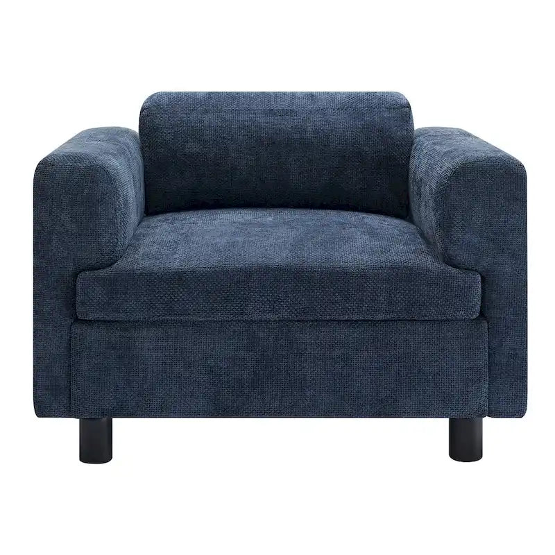 Modern Oversized Armchair Comfy Accent Chair Single Sofa for Living Room Bedroom Office Apartment, Woven Velvet Fabric