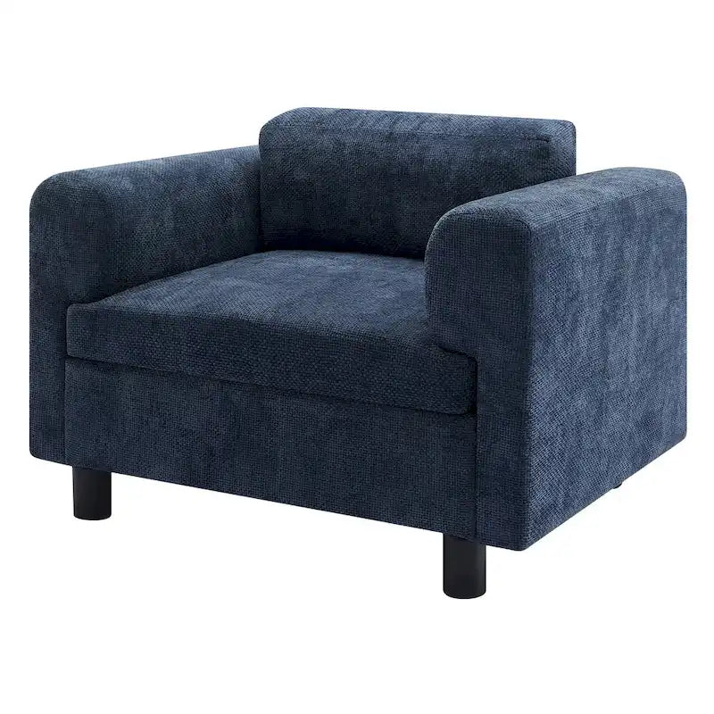 Modern Oversized Armchair Comfy Accent Chair Single Sofa for Living Room Bedroom Office Apartment, Woven Velvet Fabric