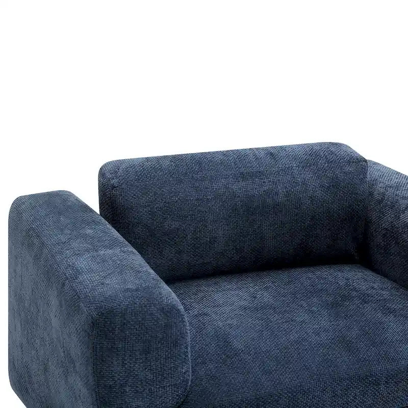 Modern Oversized Armchair Comfy Accent Chair Single Sofa for Living Room Bedroom Office Apartment, Woven Velvet Fabric