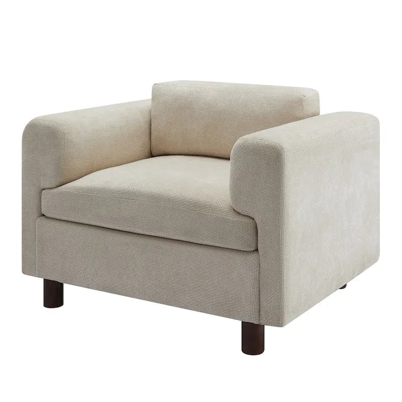 Modern Oversized Armchair Comfy Accent Chair Single Sofa for Living Room Bedroom Office Apartment, Woven Velvet Fabric