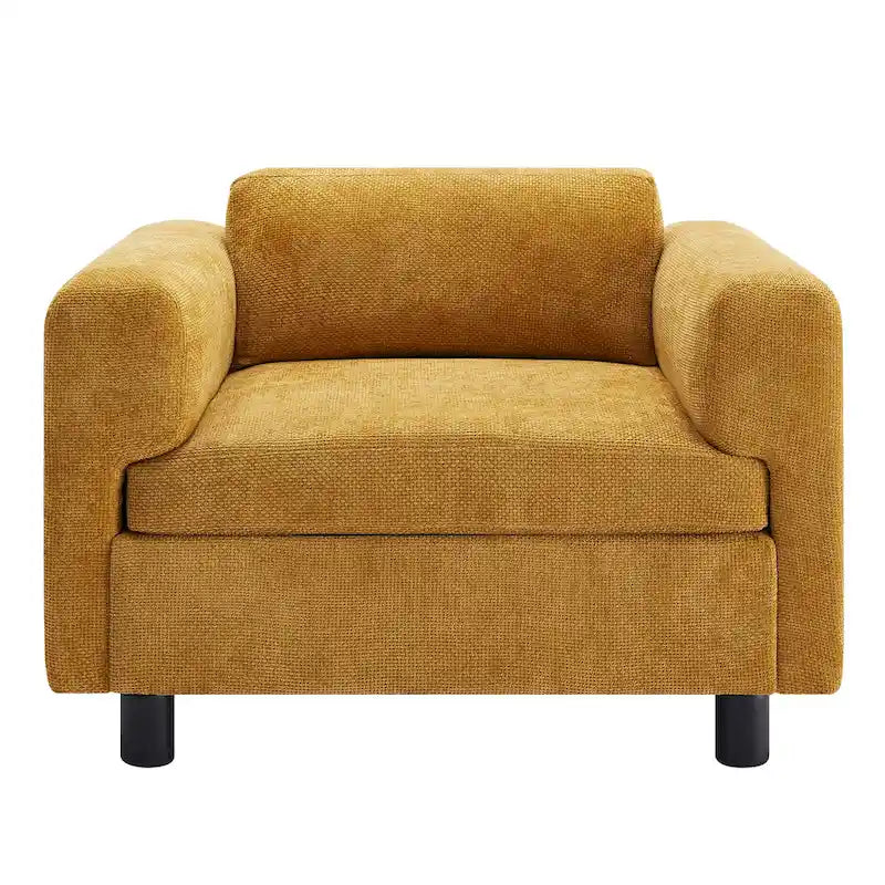 Modern Oversized Armchair Comfy Accent Chair Single Sofa for Living Room Bedroom Office Apartment, Woven Velvet Fabric