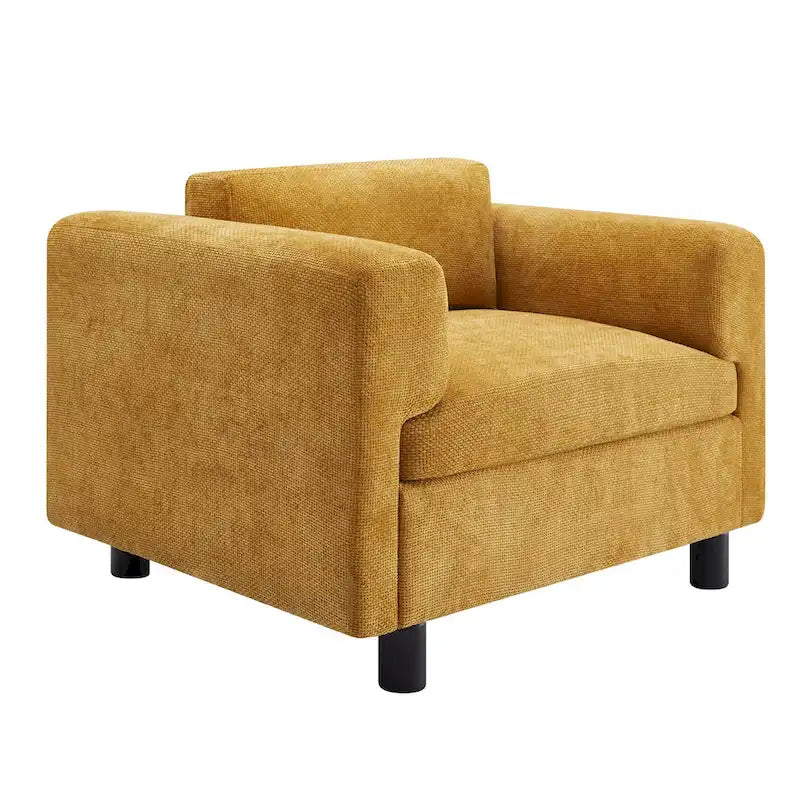 Modern Oversized Armchair Comfy Accent Chair Single Sofa for Living Room Bedroom Office Apartment, Woven Velvet Fabric