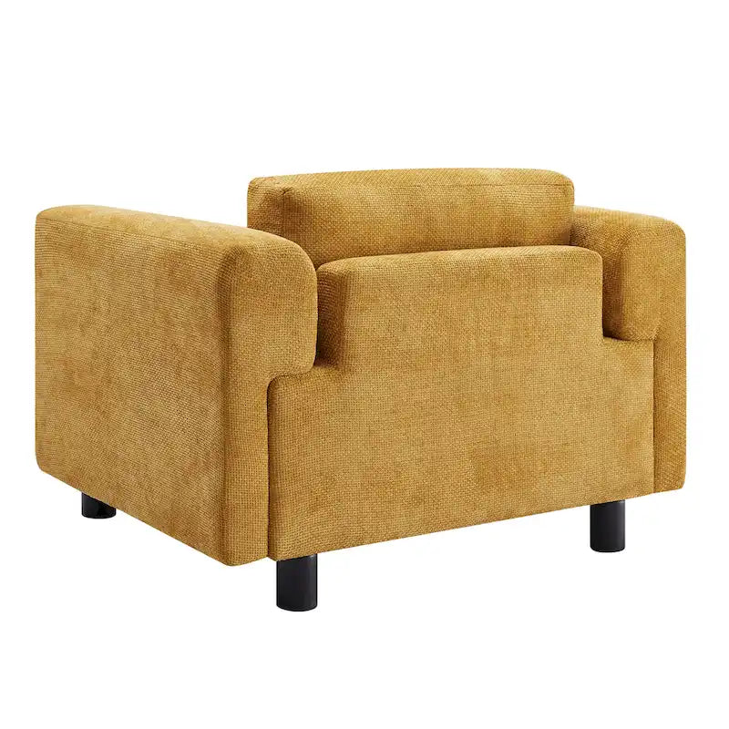 Modern Oversized Armchair Comfy Accent Chair Single Sofa for Living Room Bedroom Office Apartment, Woven Velvet Fabric