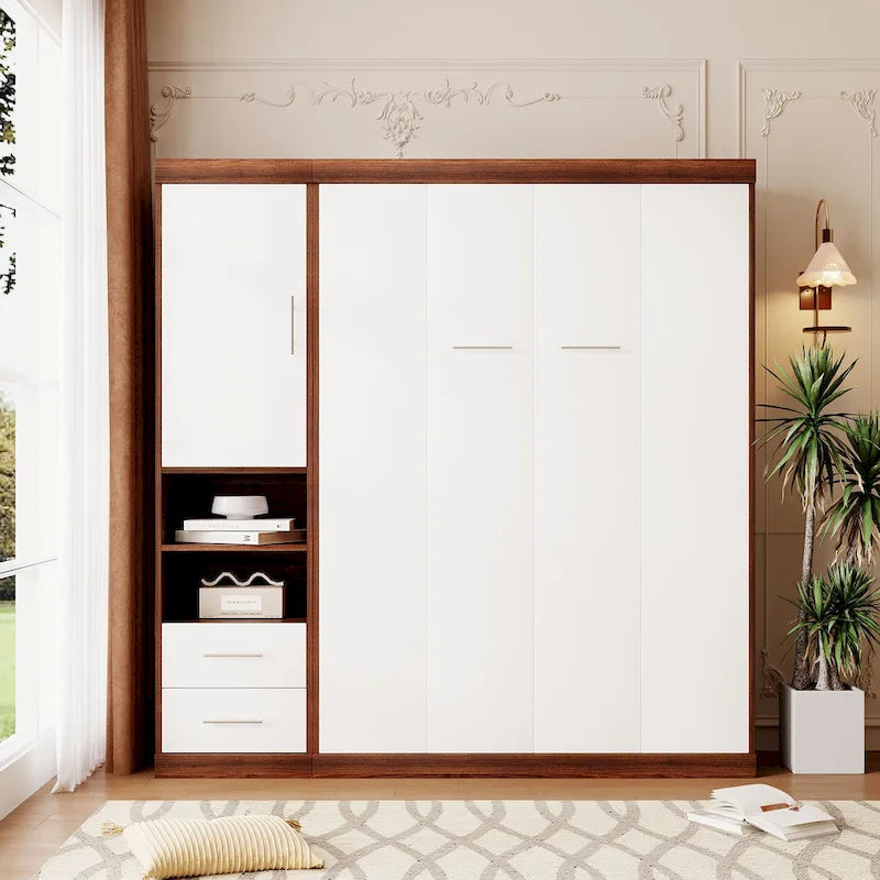 Full Size Murphy Bed Wall Bed with Cabinet