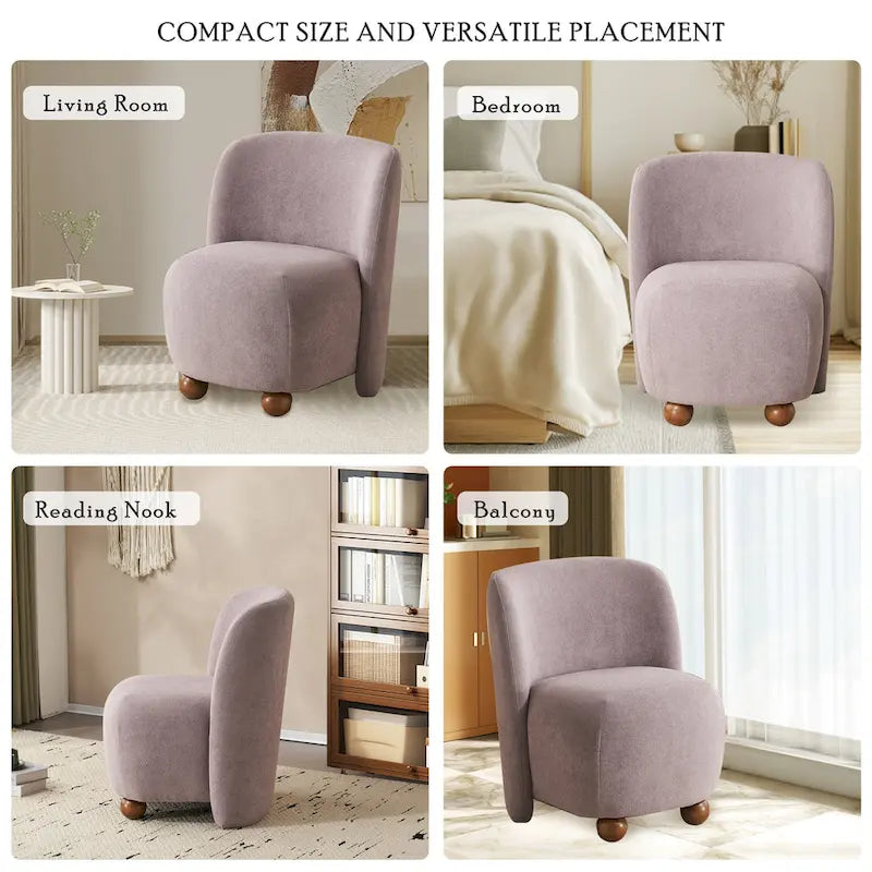 Christopher Knight Home - Eliana Modern Teddy Fabric Accent Chair with Curved Backrest and Legs