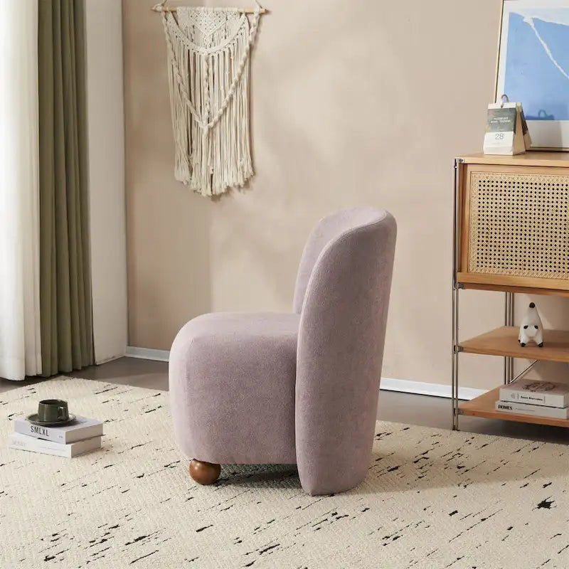 Christopher Knight Home - Eliana Modern Teddy Fabric Accent Chair with Curved Backrest and Legs
