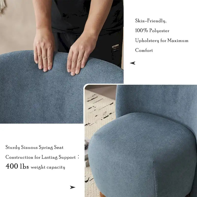 Christopher Knight Home - Eliana Modern Teddy Fabric Accent Chair with Curved Backrest and Legs