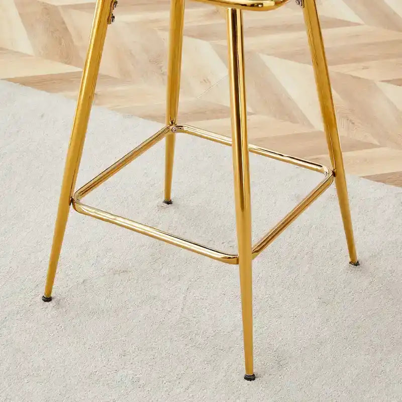 A Set of 4 Rotating Bar Stools, Equipped with Breathable Linen Cushions - Suitable for The Height of The Kitchen Island