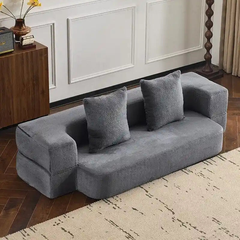 Versatile Transformable Sofa with Ottoman Stools for Compact Spaces