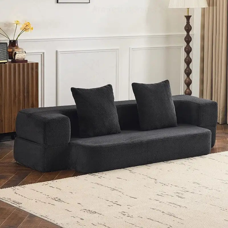 Versatile Transformable Sofa with Ottoman Stools for Compact Spaces