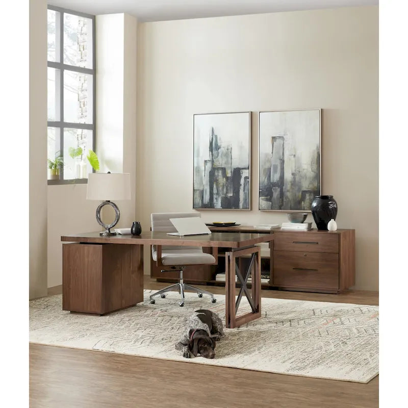 Vaste bureau minimaliste de style Craftsman