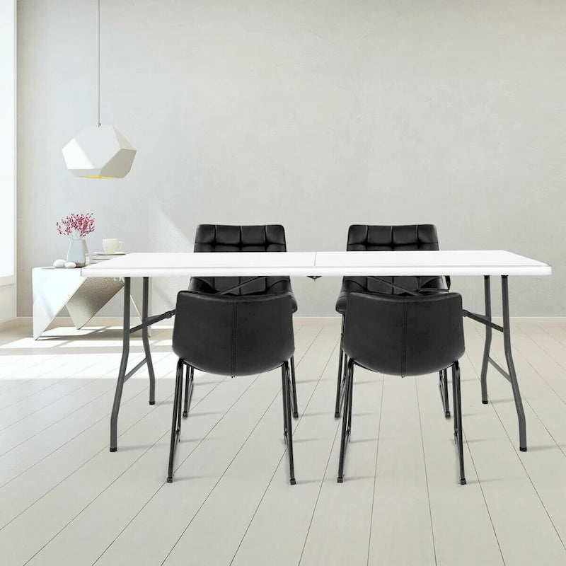 Costway 6' Folding Table Portable Plastic Indoor Outdoor Picnic Party