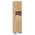 Meuble Colonne de Salle de Bain avec 2 Portes, Casier Ouvert et - Voir Détails