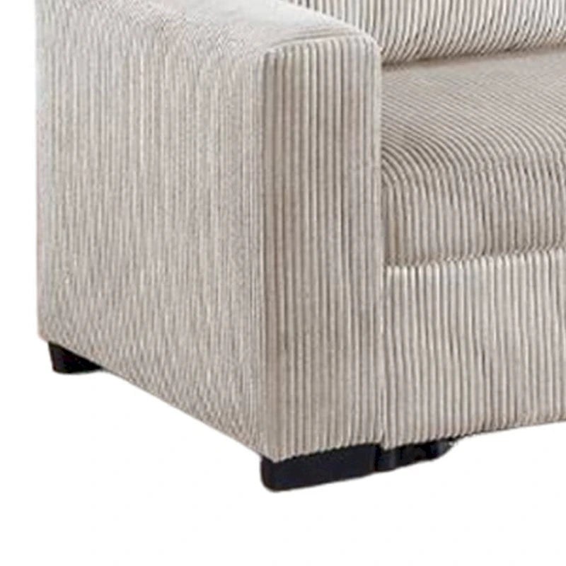 Billy Convertible Sofa Bed, Low Profile Leg, Ivory Corduroy 85 Inch