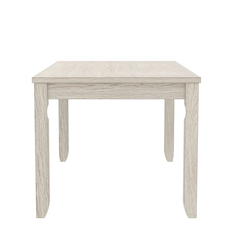 VECELO Grey Solid Wood Dining Table, Kitchen Table with Square Legs, Farmhouse Dining Table