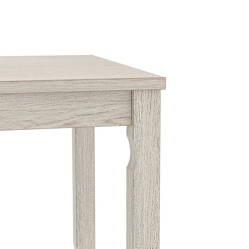 VECELO Grey Solid Wood Dining Table, Kitchen Table with Square Legs, Farmhouse Dining Table