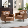 Modern Tufted Accent Armchair with Nailhead Trim Set of 2