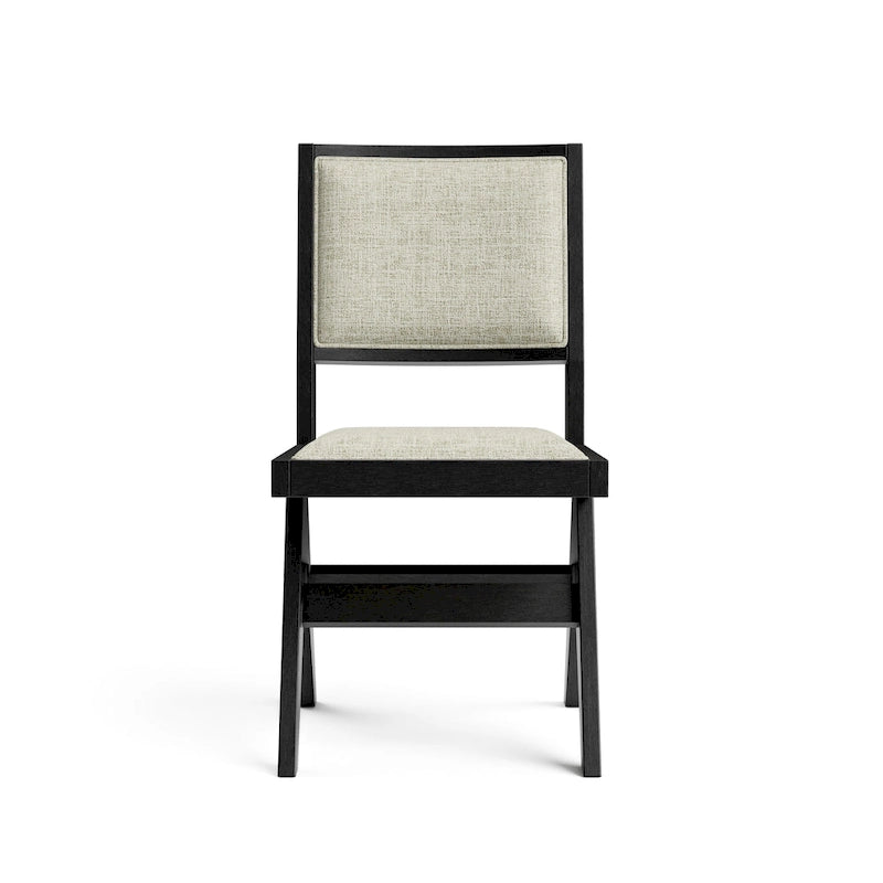 Furniture of America Evrena Modern Black Padded Fabric Dining Chairs (Set of 2)