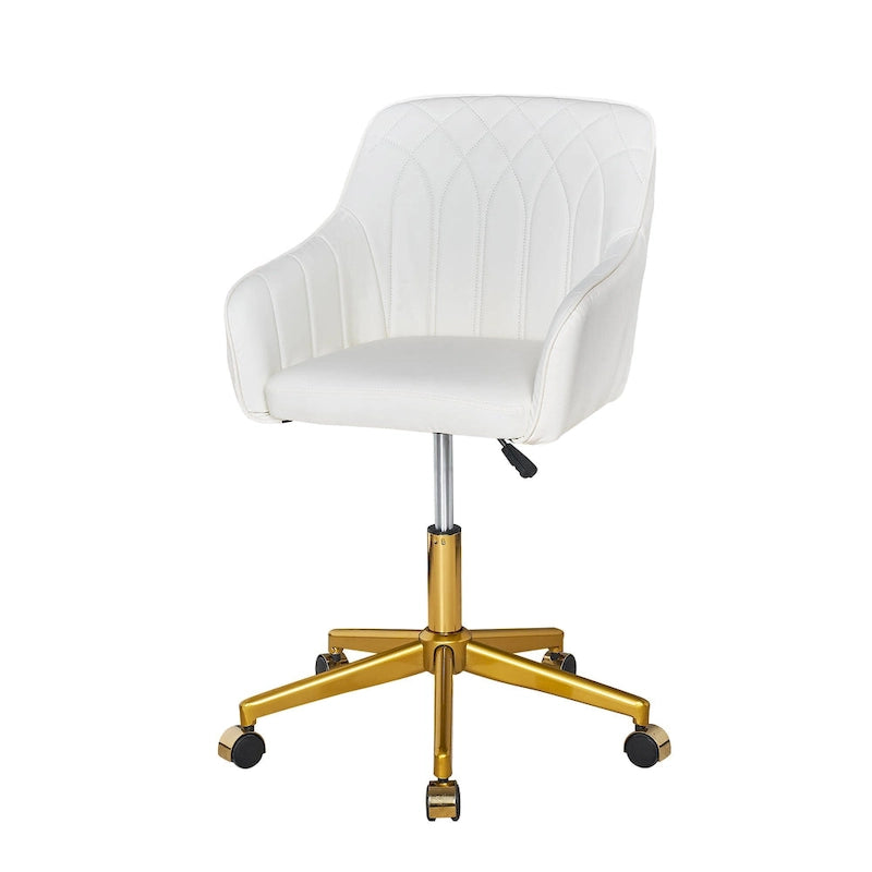 VECELO Modern Home Office Chairs Height Adjustable 360 Swivel Task Chair with Metal Base