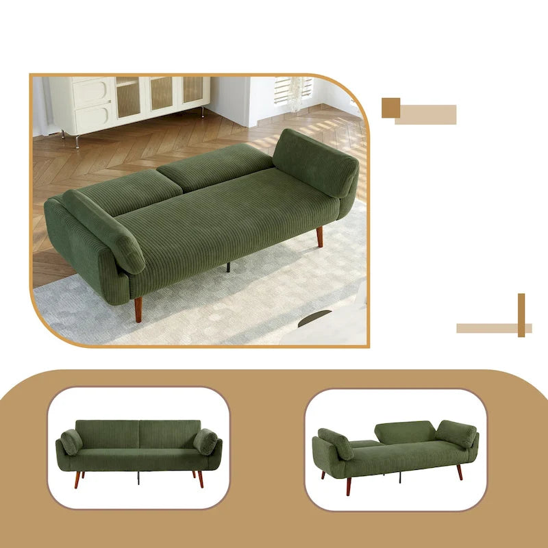 Convertible Sleeper Sofa Futon Sofa Bed Recliner Lounge For Living Room