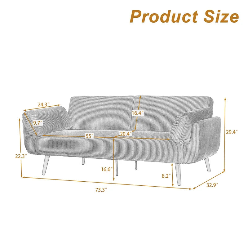 Convertible Sleeper Sofa Futon Sofa Bed Recliner Lounge For Living Room