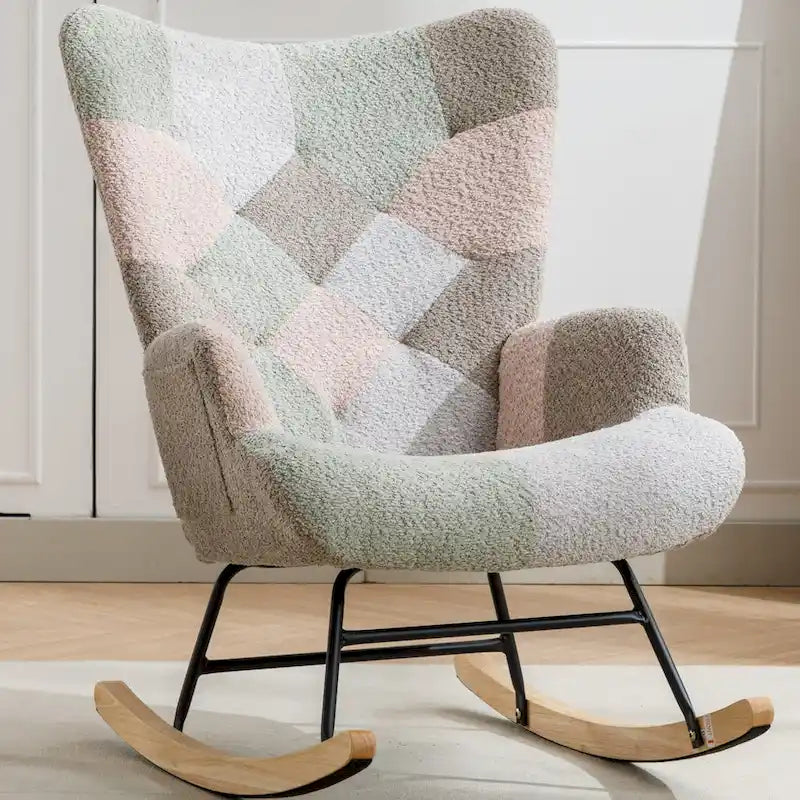 Multicolor Teddy 33.4 Rocking Chair with Glider