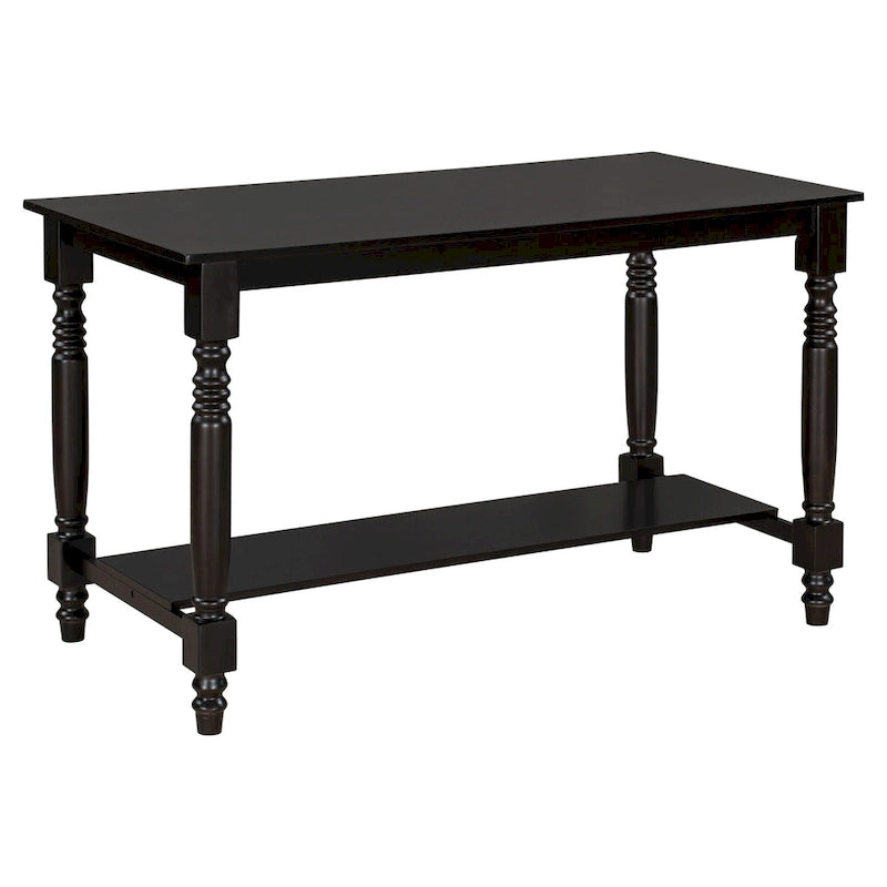 Espresso 6-Piece Counter Height Wooden Dining Table Set with 4 Chairs & Bench