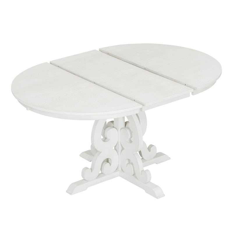 5-Piece Wooden Dining Table Set with Extendable Table & 4 Chairs