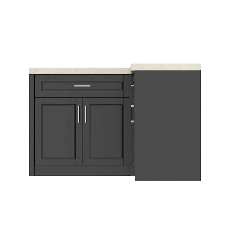 Efficient Corner Kitchen Cabinet L-Shape Kitchen Island: Ample Storage with Smooth - sliding Drawers,UV Countertop