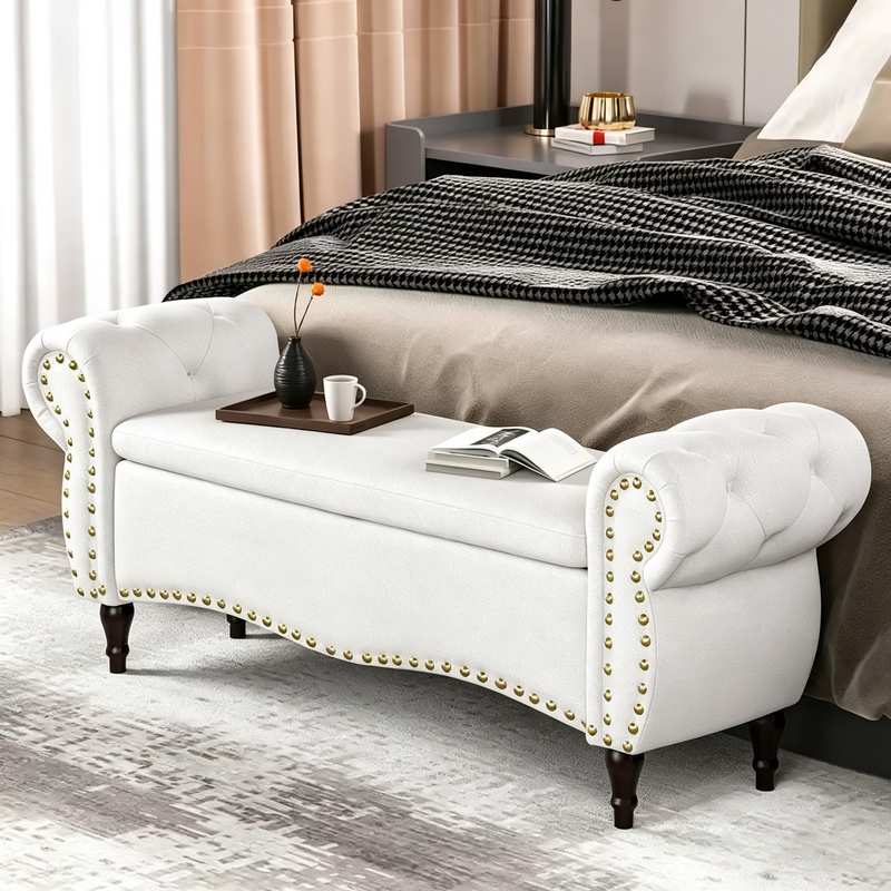 53 Banc Ottoman capitonné avec rangement