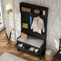Porte-manteau avec banc et rangement à chaussures avec coussin 34,3 L 68,5 H