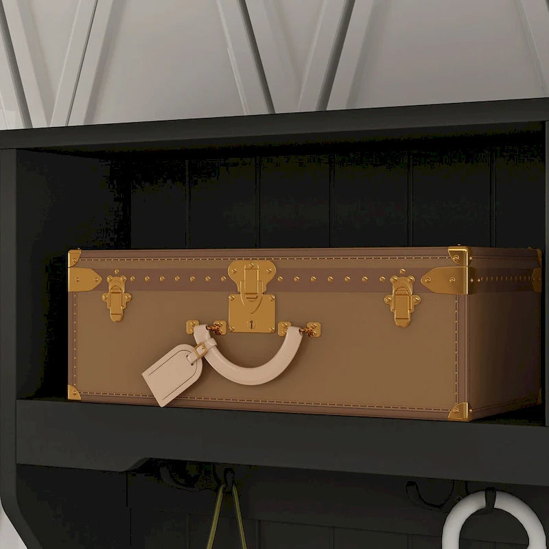 Porte-manteau avec banc et rangement à chaussures avec coussin 34,3 L 68,5 H