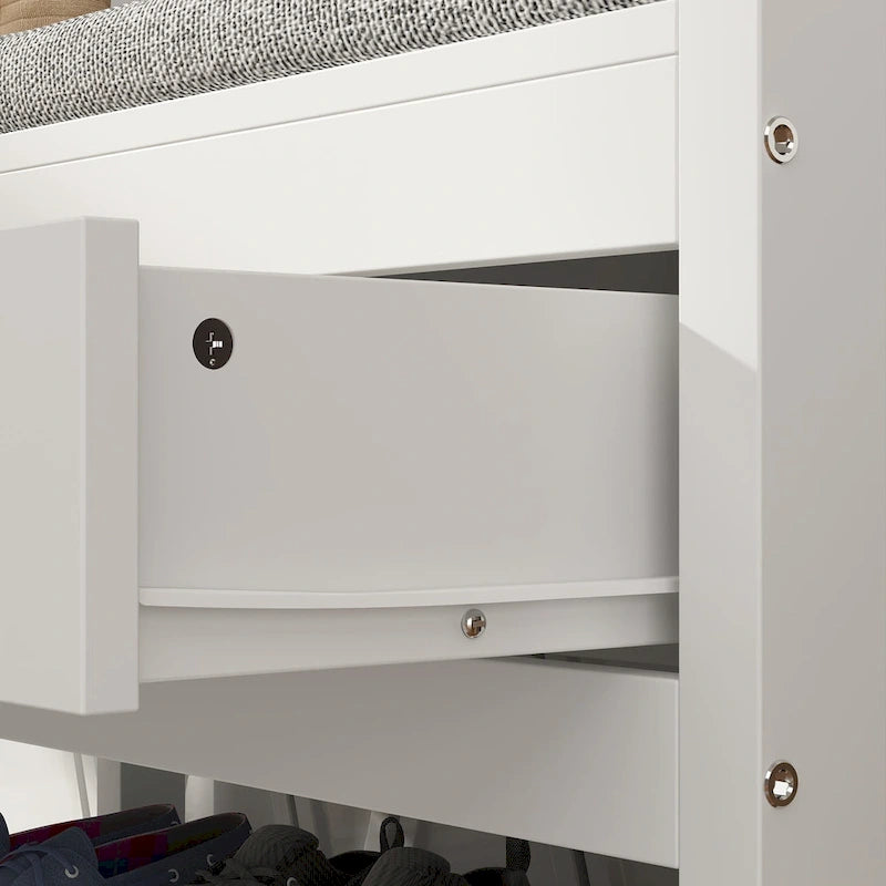 Porte-manteau avec banc et rangement à chaussures avec coussin 34,3 L 68,5 H