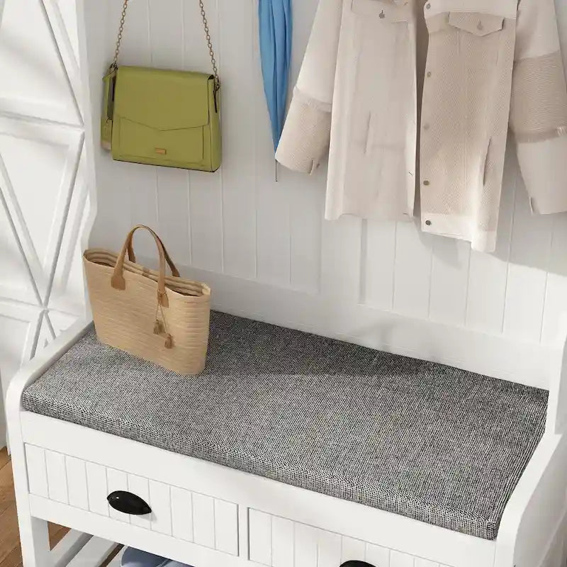Porte-manteau avec banc et rangement à chaussures avec coussin 34,3 L 68,5 H