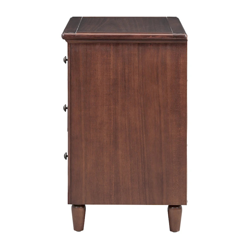 U STYLE 3-Drawer Nightstand Storage Wood Cabinet