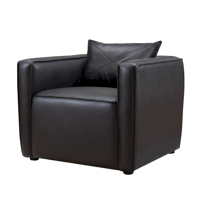 Jier Modern Breathable Vinyl Padded Accent Chair by Furniture of America