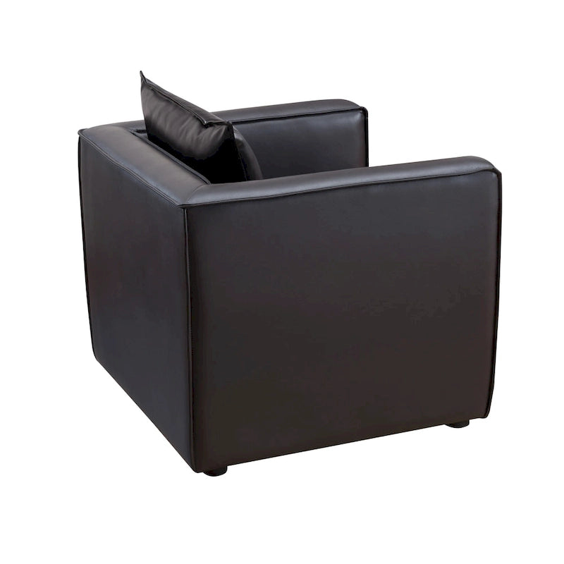 Jier Modern Breathable Vinyl Padded Accent Chair by Furniture of America
