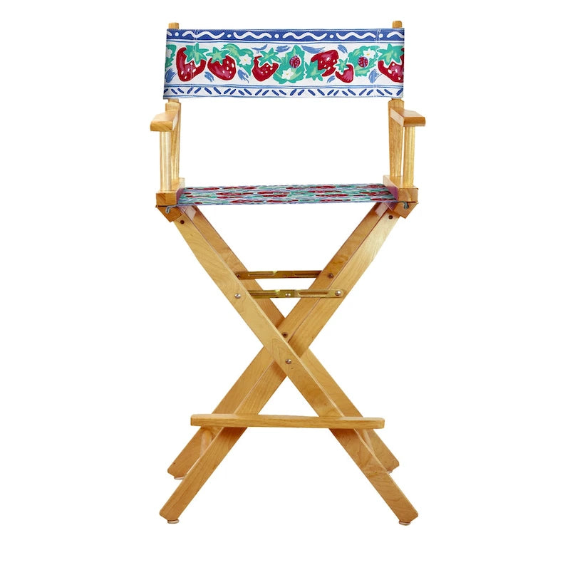 30 Director's Chair Natural Frame-Strawberry Park - 23W x 19D x 45.5H