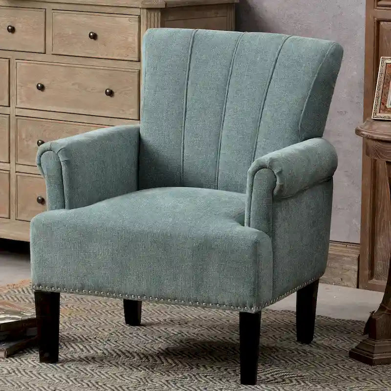 Accent Rivet Tufted Polyester Armchair