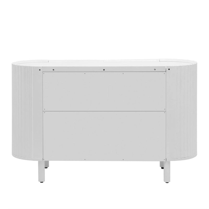Buffet de luxe léger au design incurvé avec étagères réglables