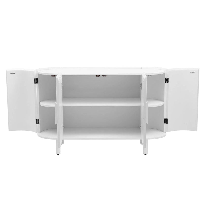 Buffet de luxe léger au design incurvé avec étagères réglables