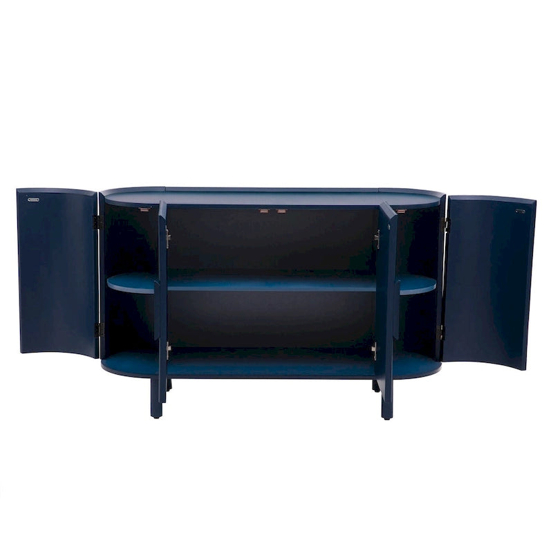 Buffet de luxe léger au design incurvé avec étagères réglables