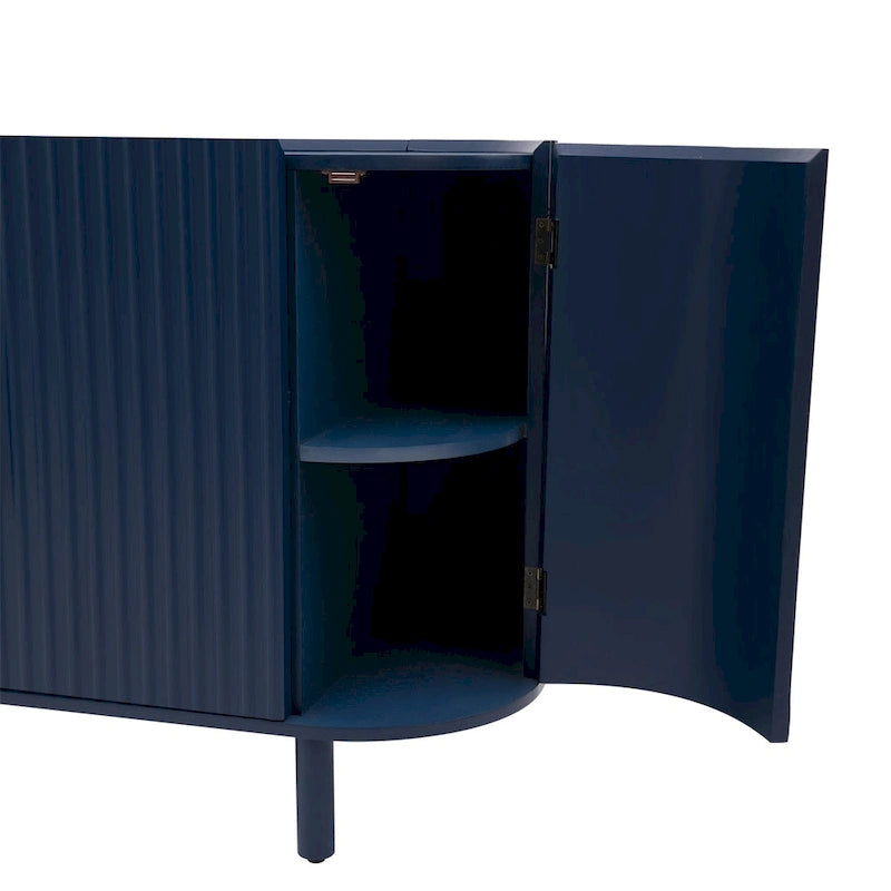 Buffet de luxe léger au design incurvé avec étagères réglables