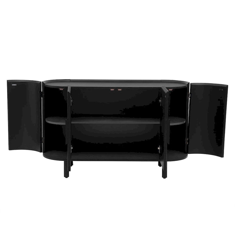 Buffet de luxe léger au design incurvé avec étagères réglables