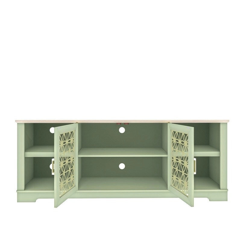 70 in. Decorative Floral Door TV Stand for Tvs up to 82 in.
