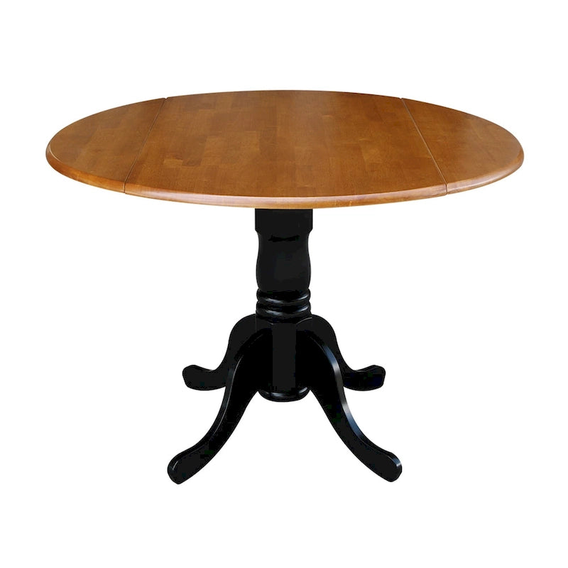 42 in. Drop Leaf Table with 4 Cross Back Dining Chairs - 5 Piece Set